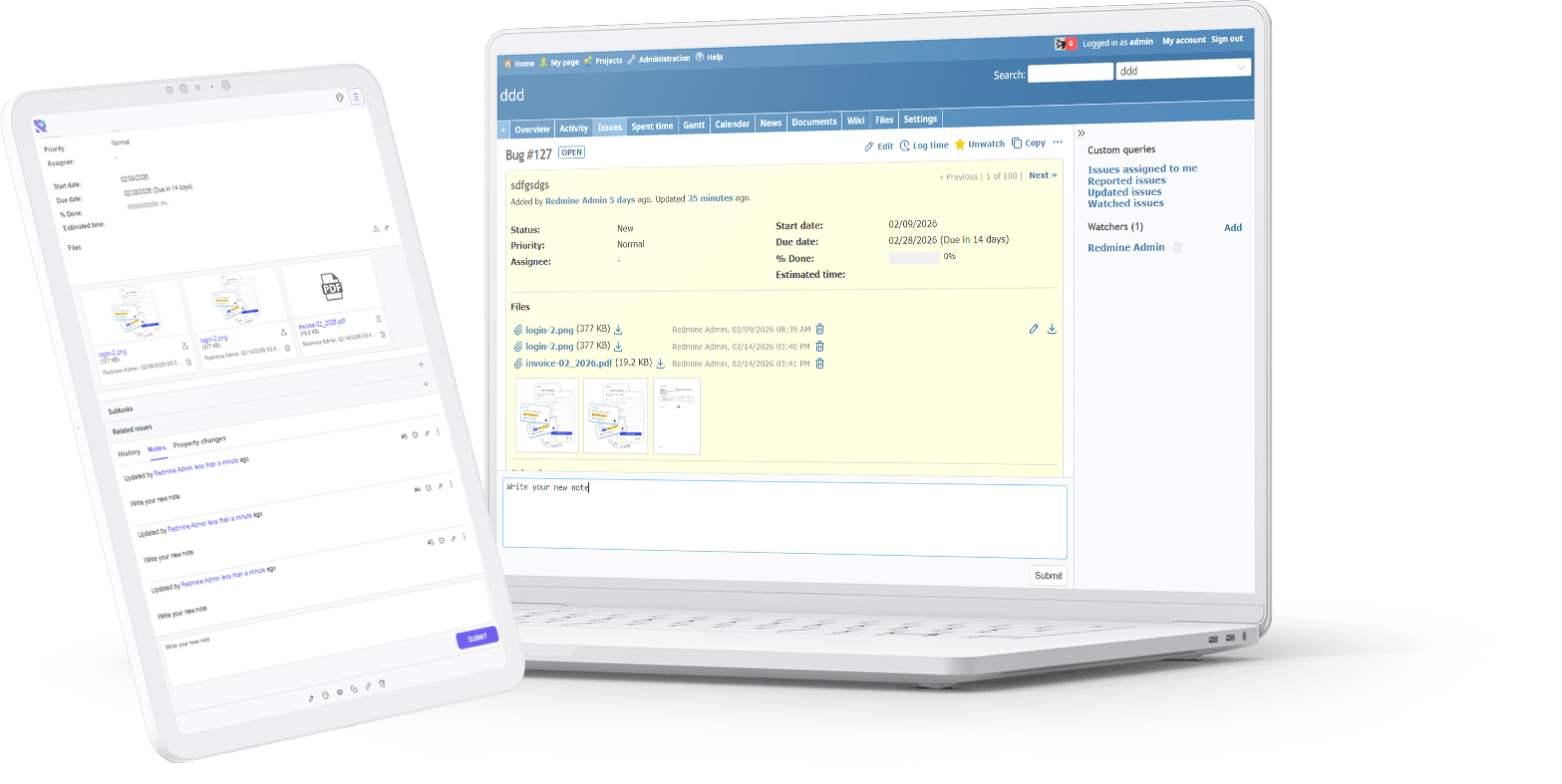 RE-Note plagin for redmine. Try it 1 super plugin.